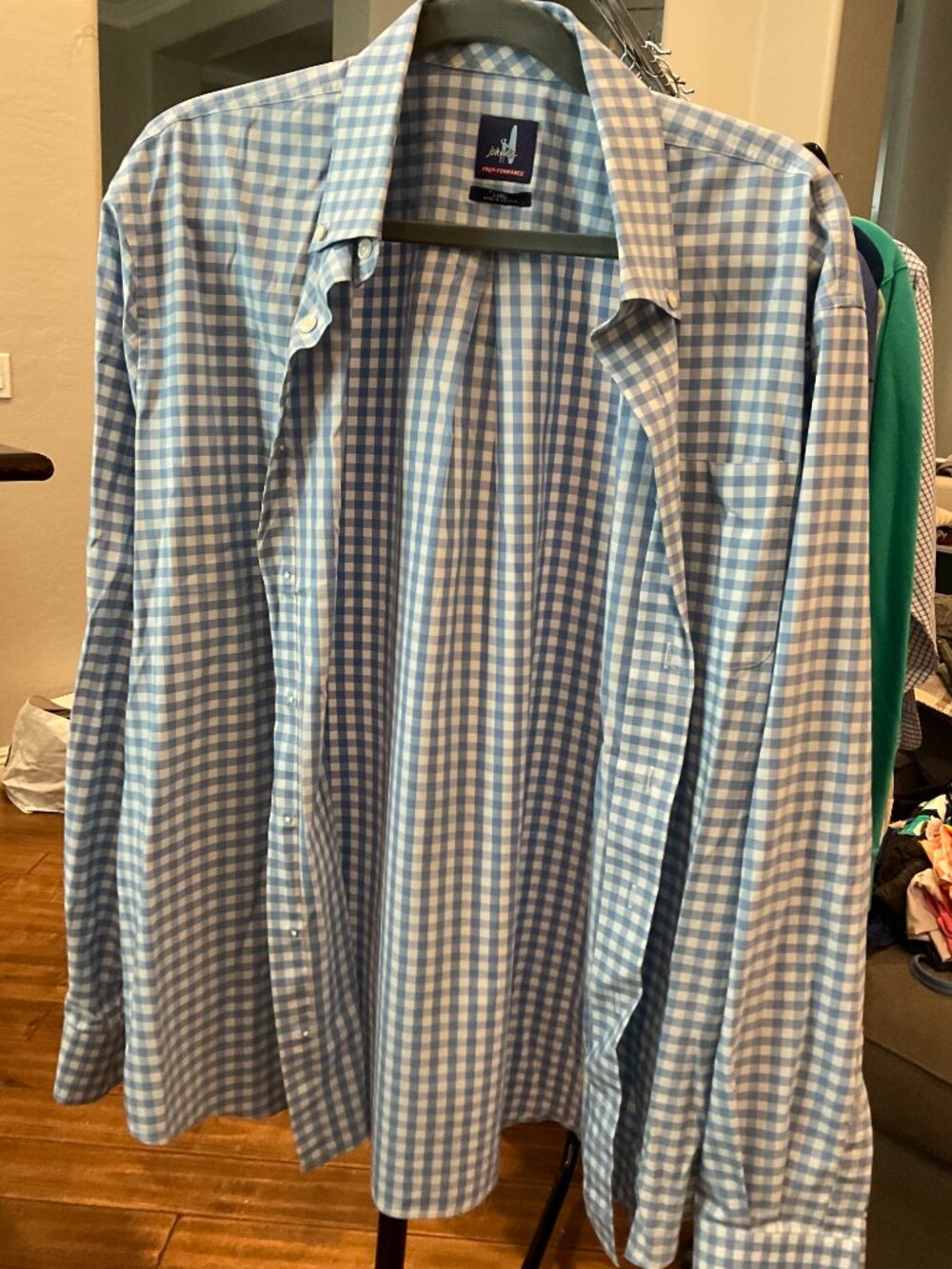 Johnnie-O Prep-Formance Blue Gingham Button Down Shirt L